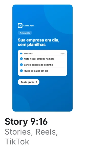 Conta Azul ad, Story 9:16, for Stories, Reels, TikTok