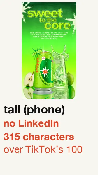 Poppi ad started 2026-08-14, picture won’t fit LinkedIn; text 315 characters