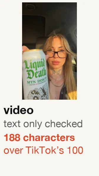 Liquid Death ad started 2026-06-15, video: text checked; text 188 characters