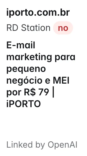 iporto.com.br: E-mail marketing para pequeno negócio e MEI por R$ 79 | iPORTO; does not name RD Station