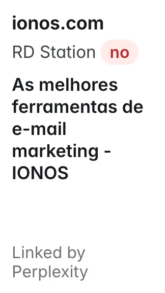 ionos.com: As melhores ferramentas de e-mail marketing - IONOS; does not name RD Station