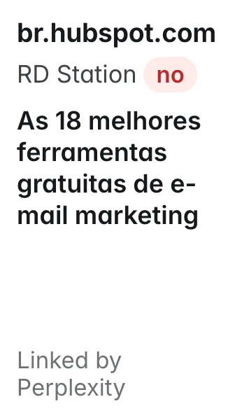 br.hubspot.com: As 18 melhores ferramentas gratuitas de e-mail marketing; does not name RD Station