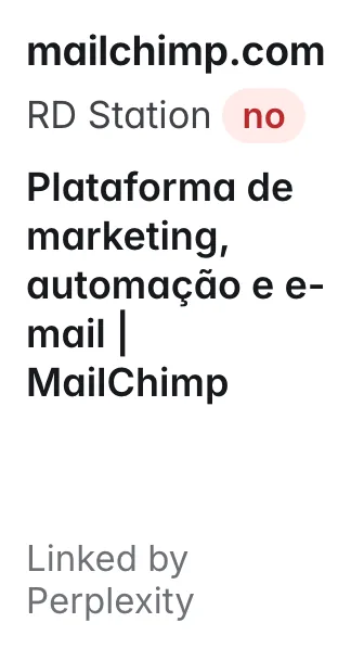 mailchimp.com: Plataforma de marketing, automação e e-mail | MailChimp; does not name RD Station