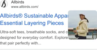 Allbirds text ad · first shown Jan 1, 2026 · still shown Oct 10, 2026