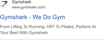 Gymshark text ad · first shown Sep 11, 2026 · still shown Oct 10, 2026