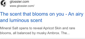 Glossier text ad · first shown Sep 24, 2025 · still shown Oct 10, 2026