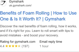 Gymshark text ad · first shown Feb 9, 2026 · still shown Oct 10, 2026