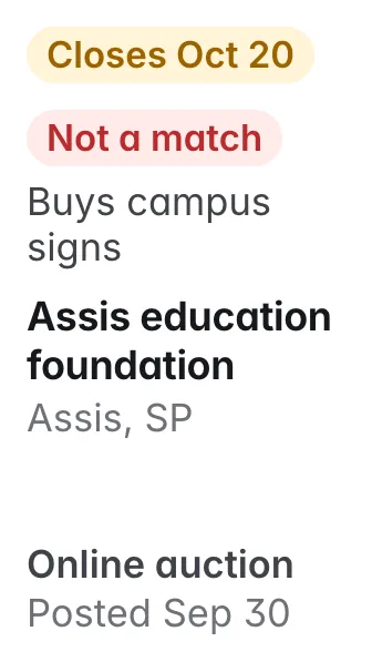 Assis education foundation, Assis SP: not a match, buys campus signs