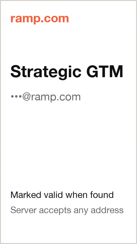 ramp.com · Strategic GTM · marked valid when found · server accepts any address
