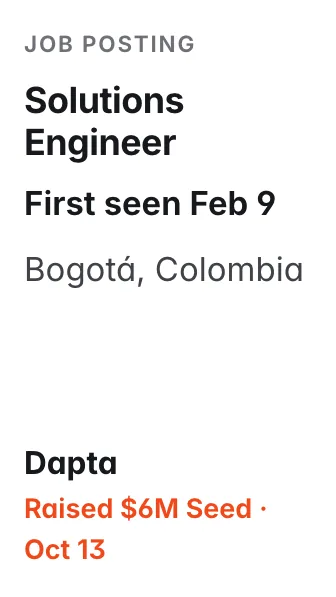 Solutions Engineer at Dapta, first seen Feb 9