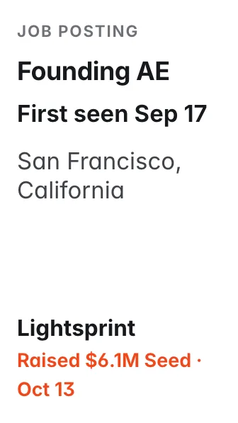 Founding AE at Lightsprint, first seen Sep 17