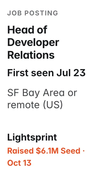 Head of Developer Relations at Lightsprint, first seen Jul 23